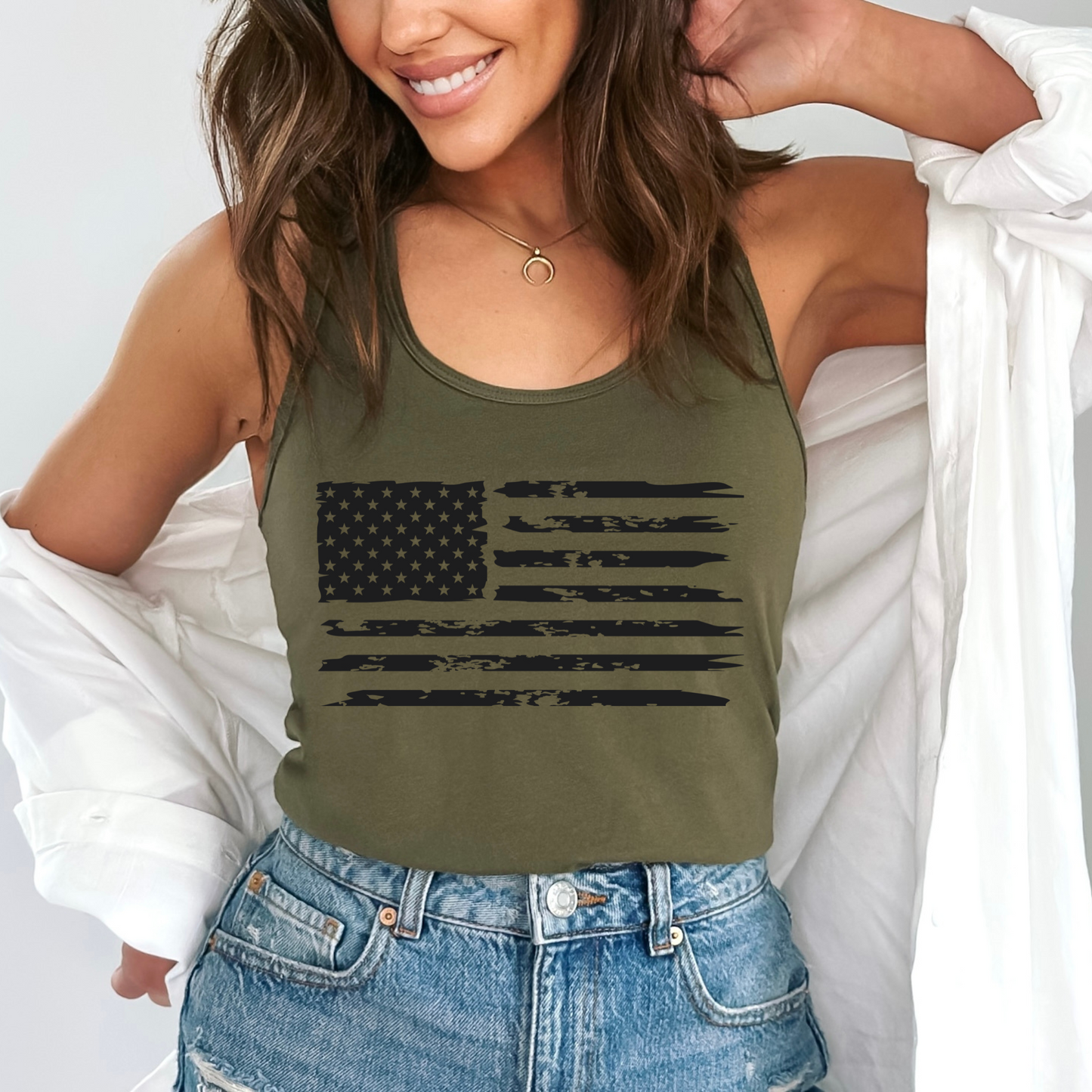 American Flag - Women's Racerback Tank