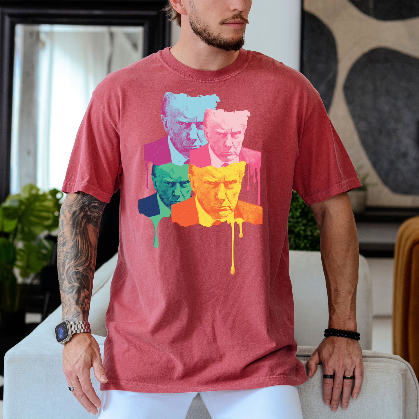 Trump Mugshot Drip - Unisex Garment-Dyed Heavyweight Tee