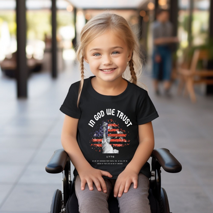 In God We Trust Red White Blue - Youth Short Sleeve T-Shirt