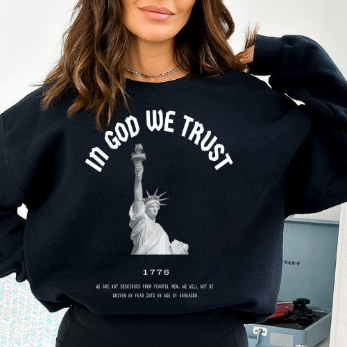 In God We Trust Lady Liberty - Unisex Crewneck Sweatshirt