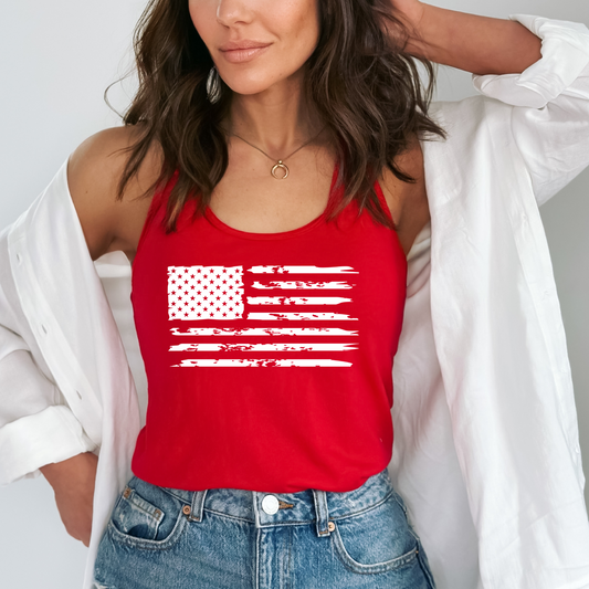 American Flag - Women's Racerback Tank