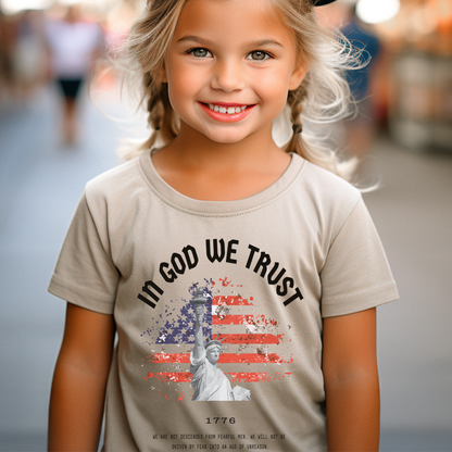 In God We Trust Red White Blue - Youth Short Sleeve T-Shirt