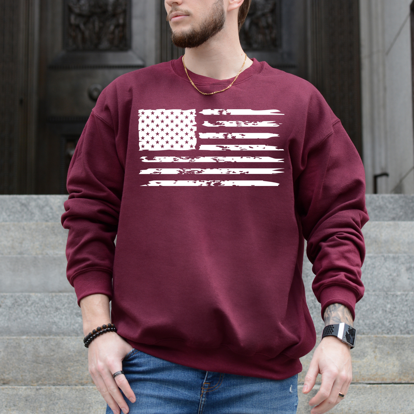 American Flag - Unisex Crewneck Sweatshirt