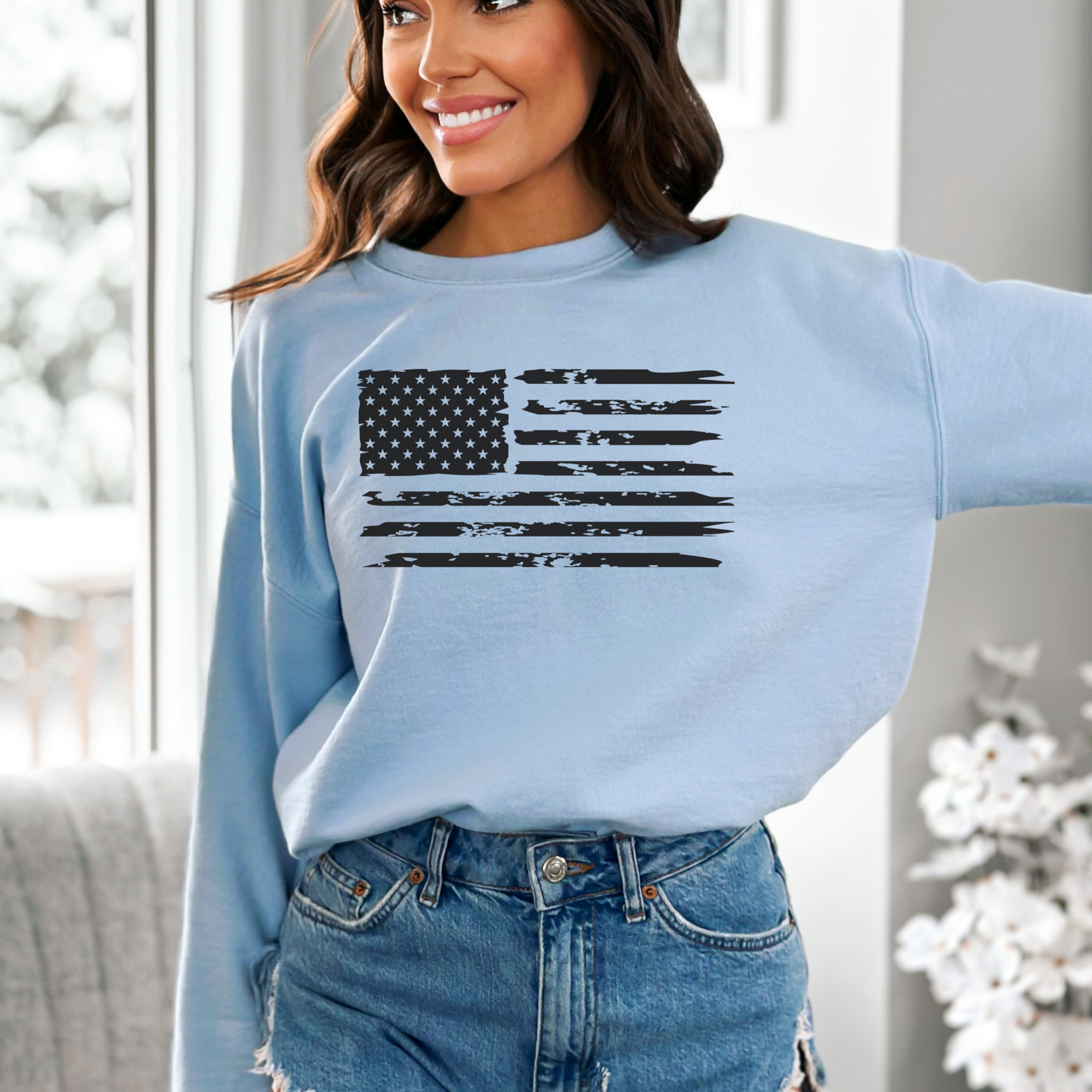 American Flag - Unisex Crewneck Sweatshirt