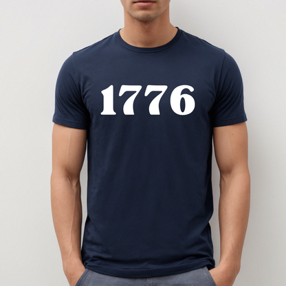 1776 navy blue unisex jersey t-shirt