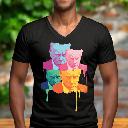 Trump Mugshot Drip - Unisex Jersey V-Neck Tee