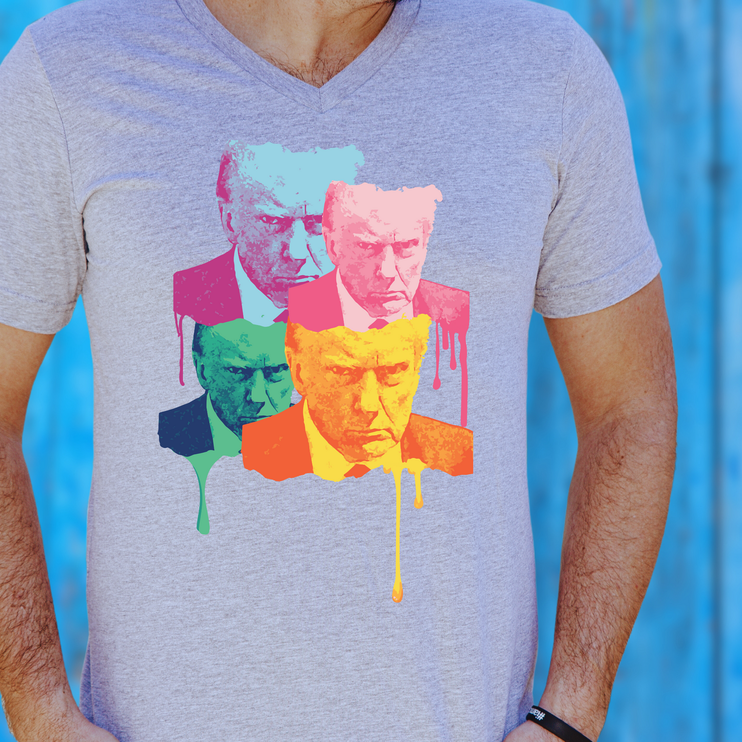 Trump Mugshot Drip - Unisex Jersey V-Neck Tee