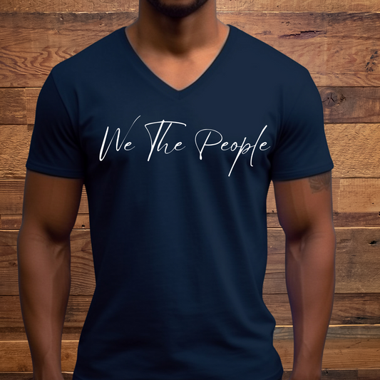 We The People Scrip - Unisex Jersey V-Neck Tee