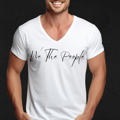 We The People Scrip - Unisex Jersey V-Neck Tee