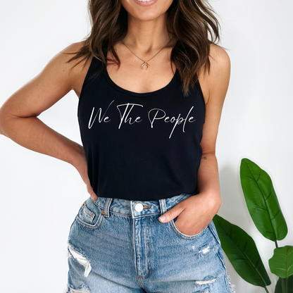 We The People Script - Women's Racerback Tank