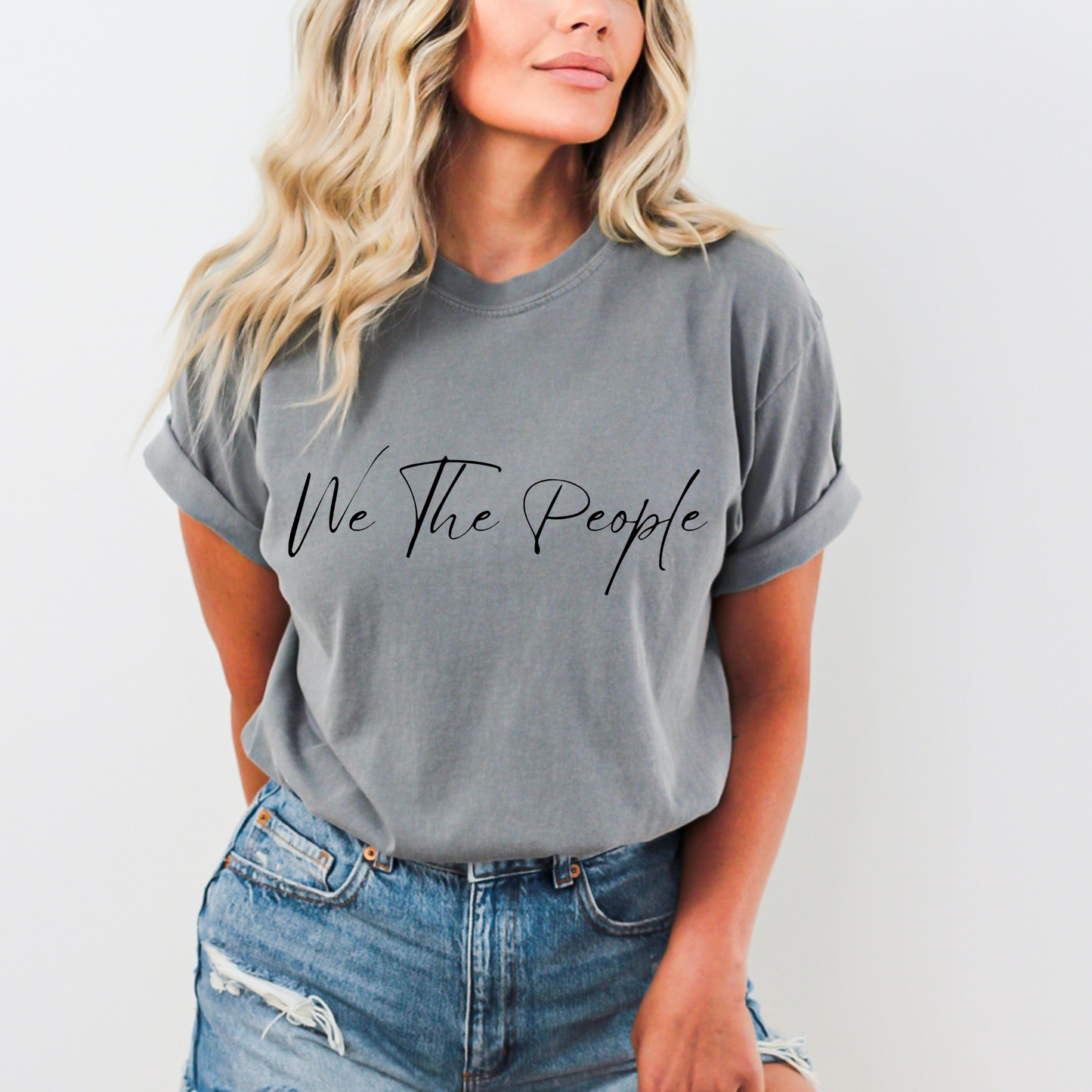 We The People Script - Unisex Garment-Dyed Heavyweight Tee