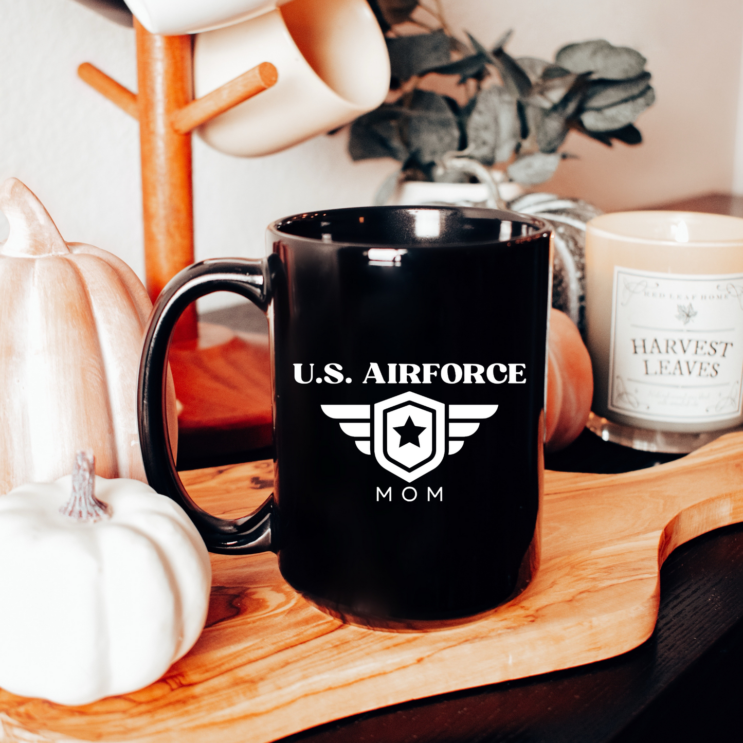 U.S. Airforce Mom - Black Glossy Mug