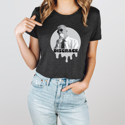 Biden Disgrace - Women's Flowy Cropped Tee