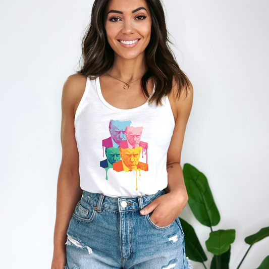 Trump Mugshot Drip  - Women's Racerback Tank