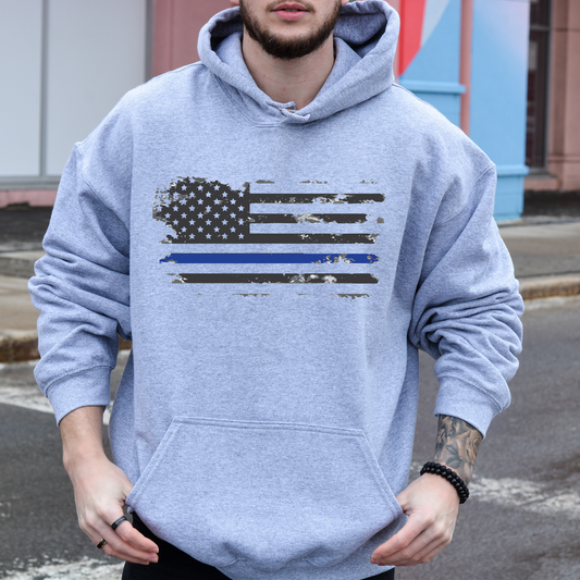 Thin Blue Line Flag - Unisex Hoodie