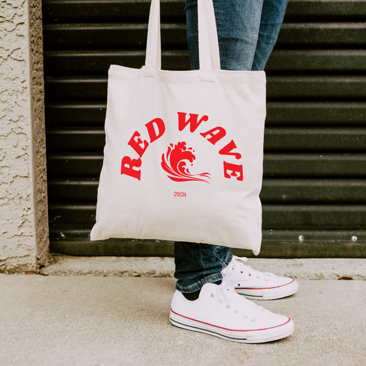 Red Wave 2024 - Cotton Canvas Tote Bag