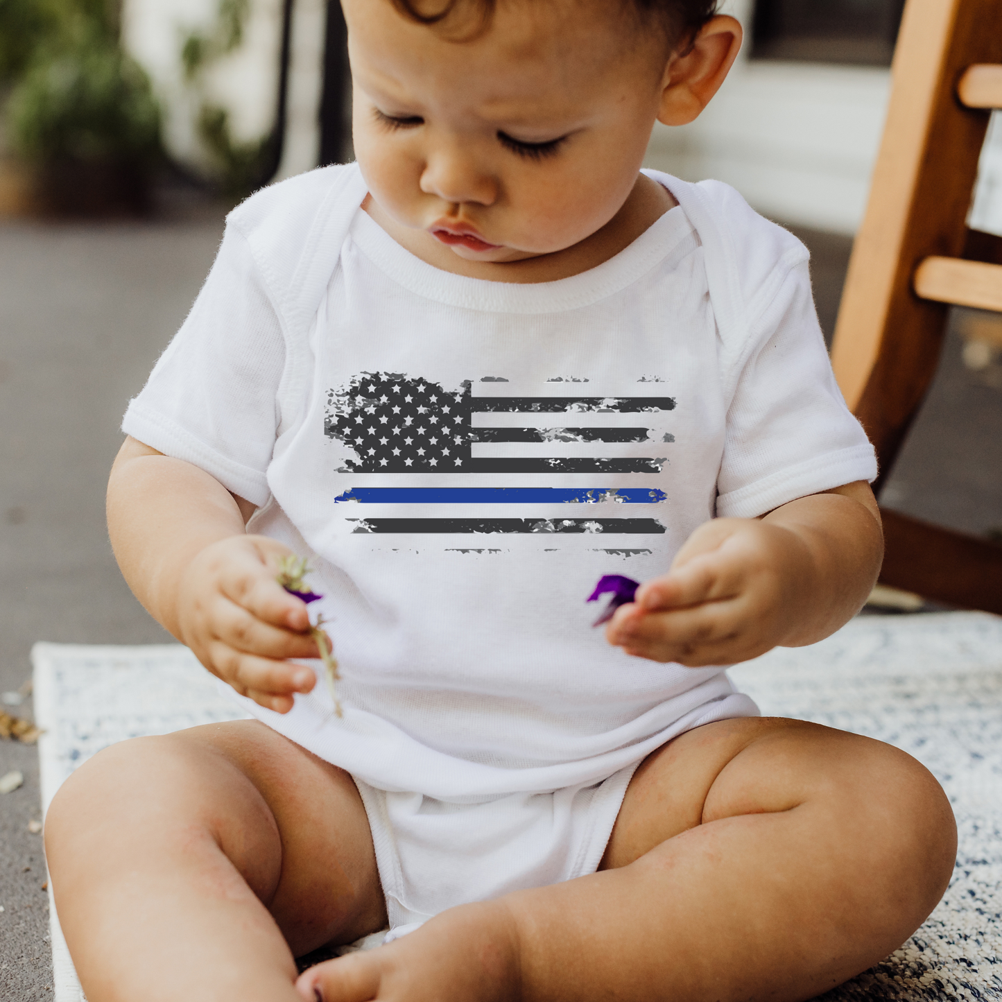 Thin Blue Line Flag - Baby Onesie