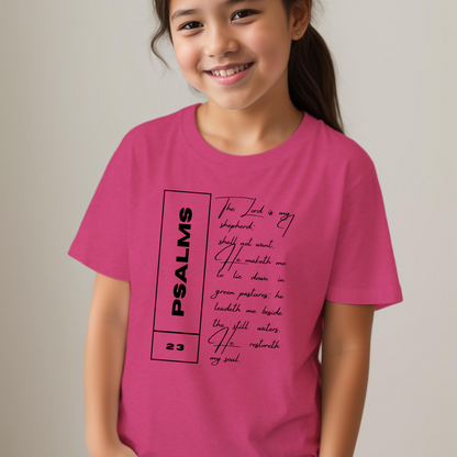 Psalms 23 - Youth Short Sleeve T-Shirt