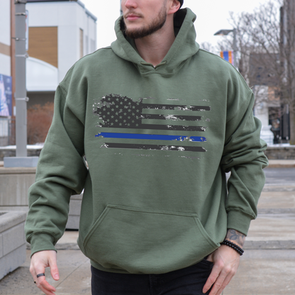 Thin Blue Line Flag - Unisex Hoodie