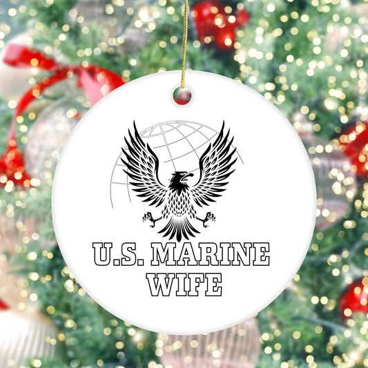 U.S. Marine Wife - Ceramic Ornament