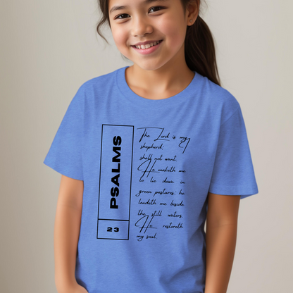 Psalms 23 - Youth Short Sleeve T-Shirt