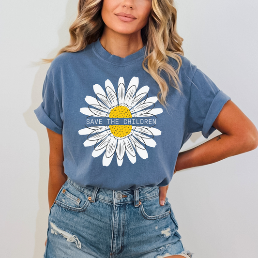 Save The Children Sunflower - Unisex Garment-Dyed Heavyweight Tee