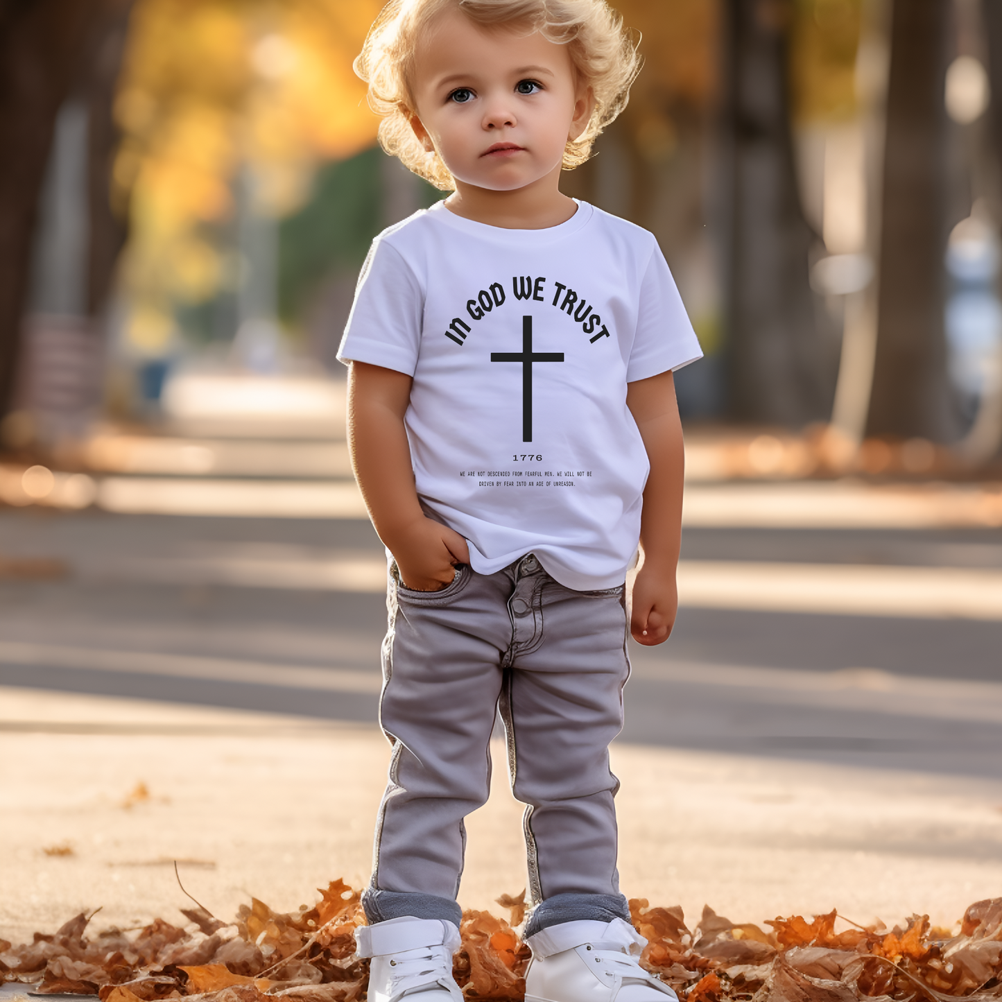 In God We Trust Cross - Toddler Jersey Tee