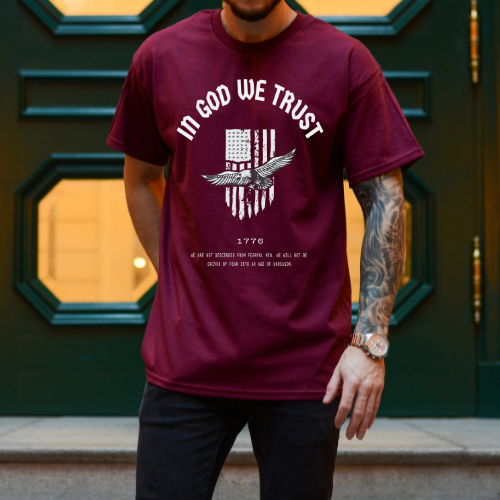 In God We Trust Patriotic Eagle - Classic Heavyweight T-Shirt