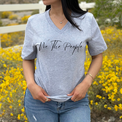 We The People Script - Unisex Jersey V-Neck Tee