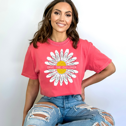 Save The Children Sunflower - Unisex Garment-Dyed Heavyweight Tee