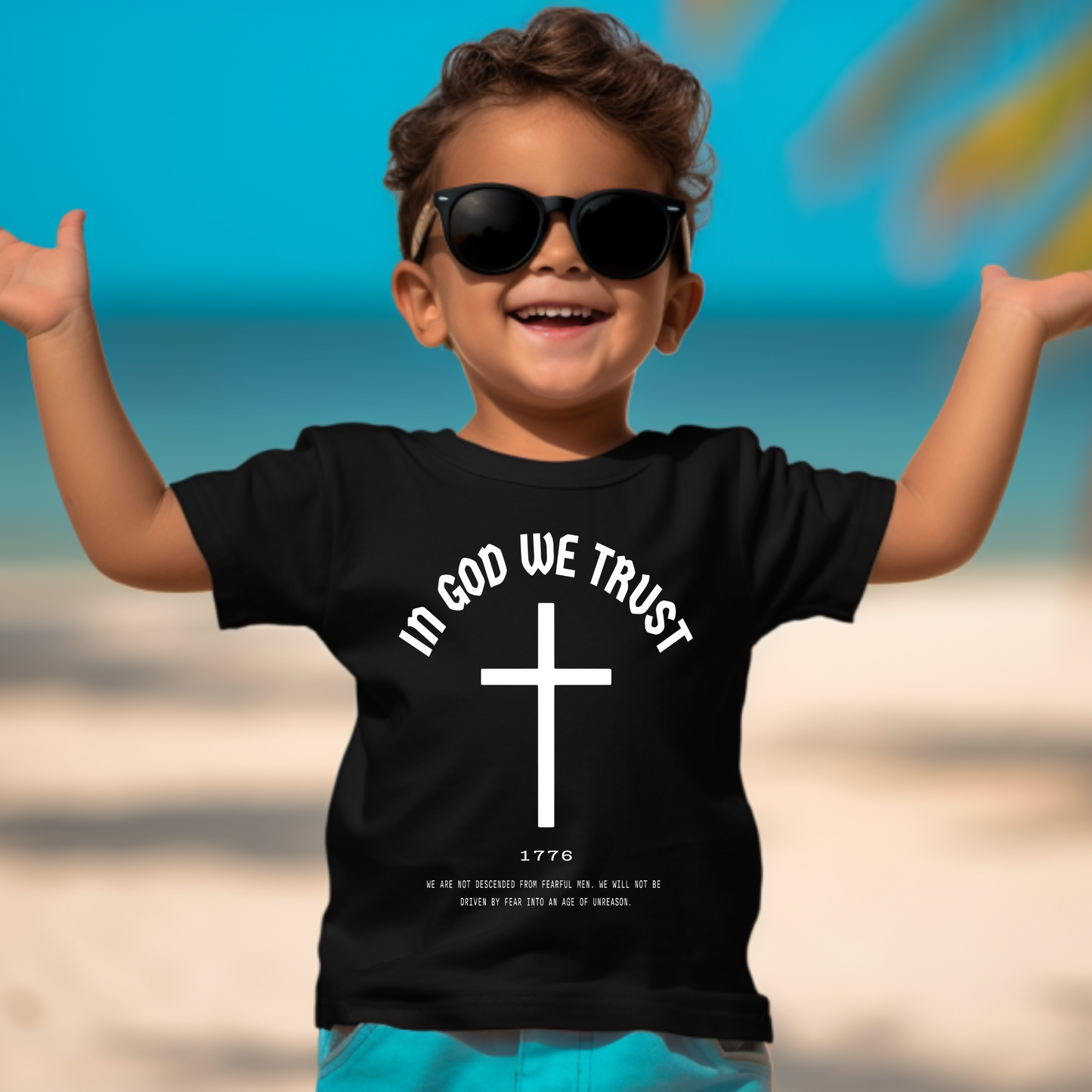 In God We Trust Cross - Toddler Jersey Tee