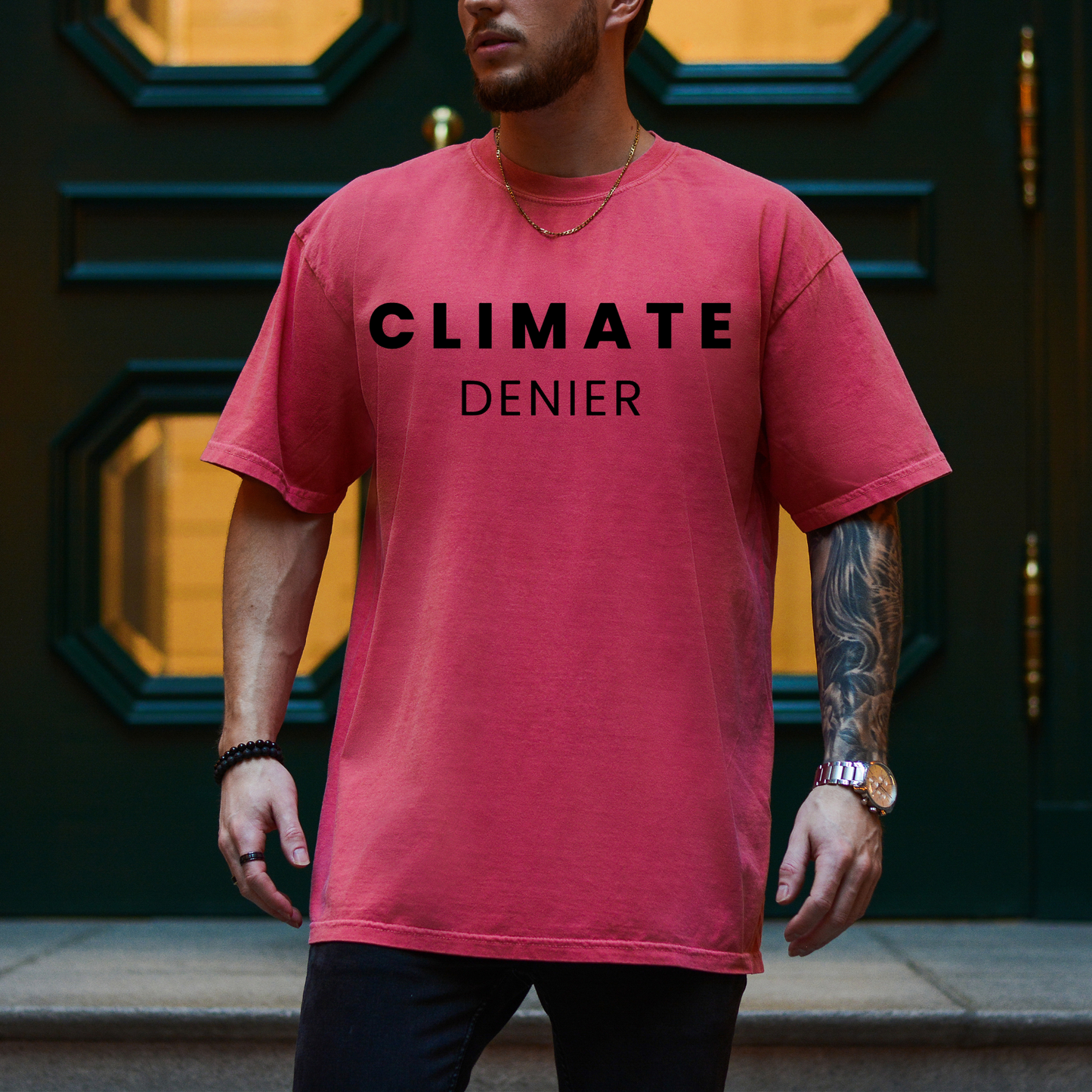 Climate Denier - Unisex Garment-Dyed Heavyweight Tee