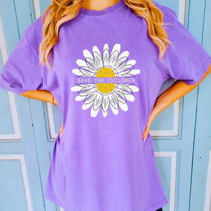 Save The Children Sunflower - Unisex Garment-Dyed Heavyweight Tee