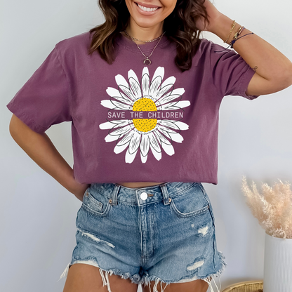 Save The Children Sunflower - Unisex Garment-Dyed Heavyweight Tee