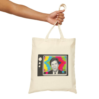 Tucker Carlson Retro TV - Cotton Canvas Tote Bag