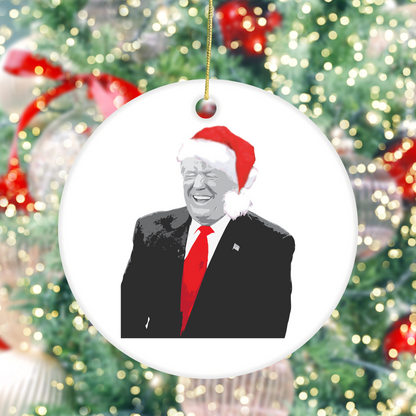 Christmas Santa Trump - Ceramic Ornament