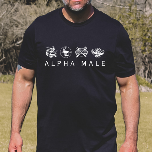 alpha male black unisex jersey tee