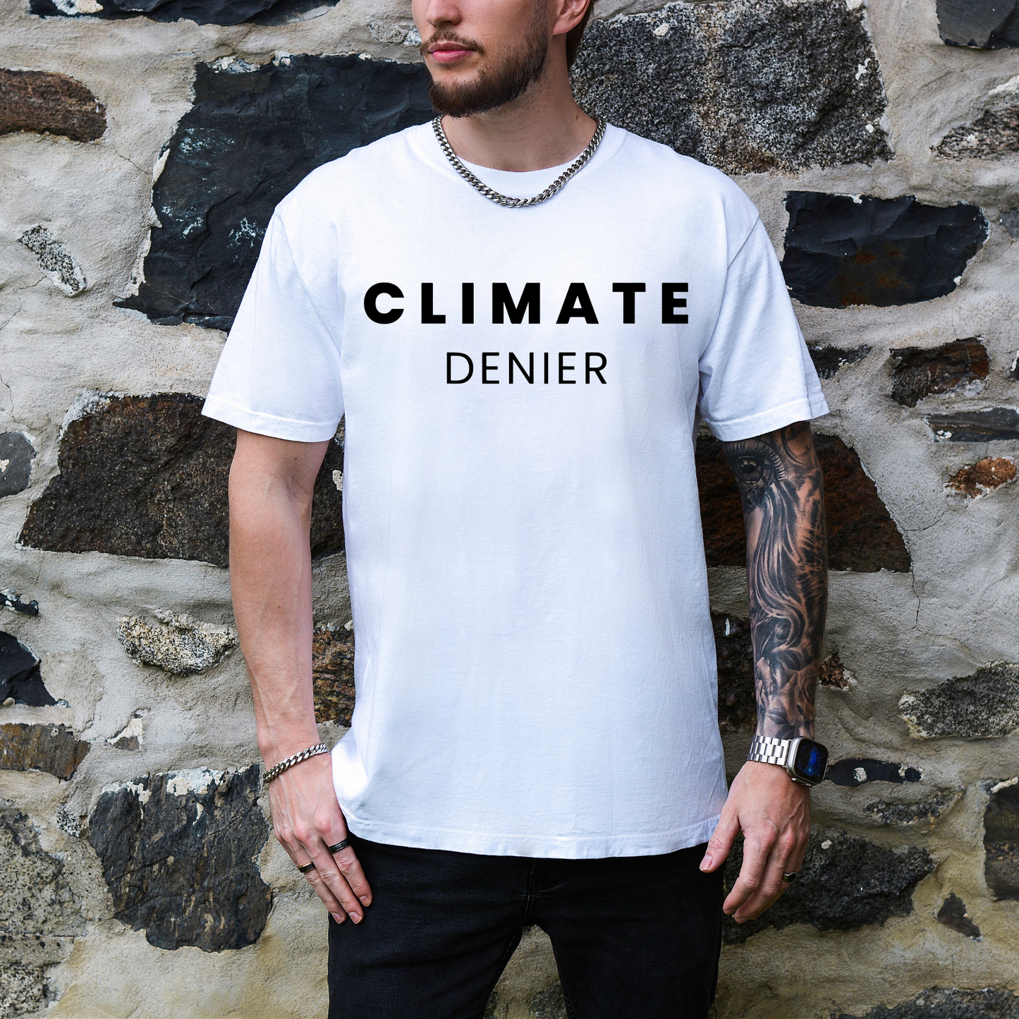 Climate Denier - Unisex Garment-Dyed Heavyweight Tee