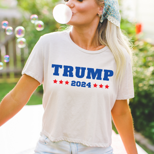 Trump 2024 - Women's Flowy Cropped Tee