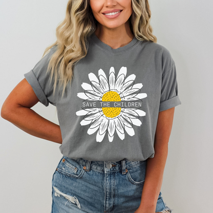 Save The Children Sunflower - Unisex Garment-Dyed Heavyweight Tee