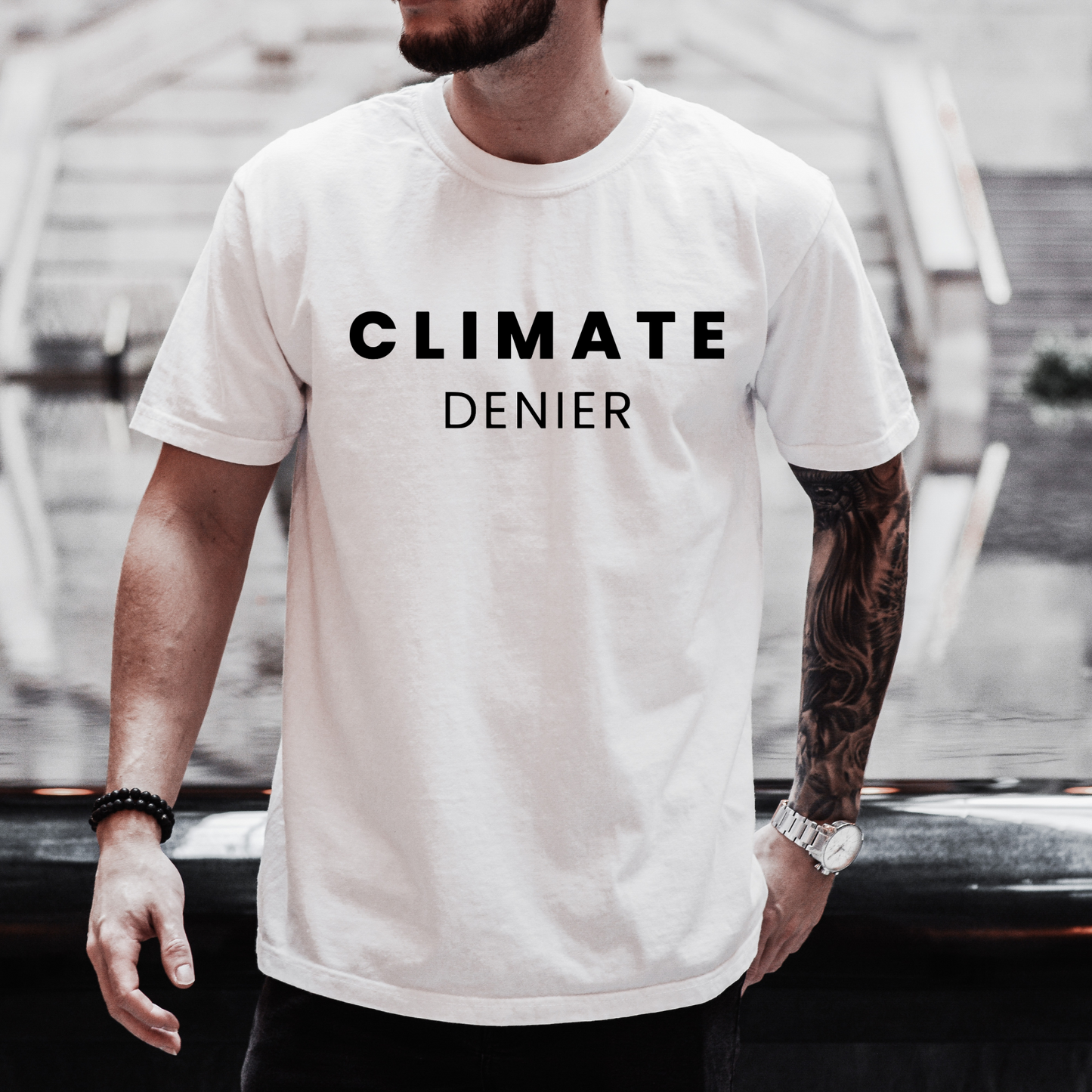 Climate Denier - Unisex Garment-Dyed Heavyweight Tee