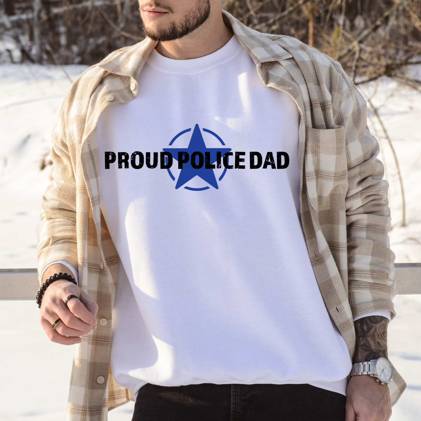 Proud Police Dad - Unisex Crewneck Sweatshirt