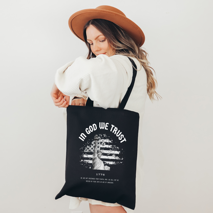 In God We Trust Liberty Flag - Cotton Canvas Tote Bag