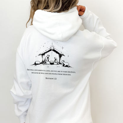 Christmas Nativity Matthew 1:21 - Unisex Hoodie