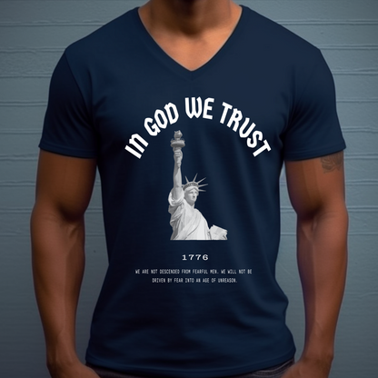 In God We Trust Lady Liberty - Unisex Jersey V-Neck Tee