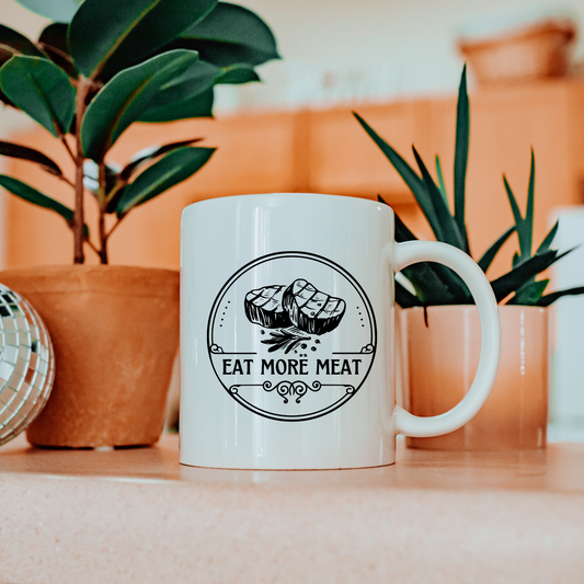 Eat More Meat - White Glossy Mug