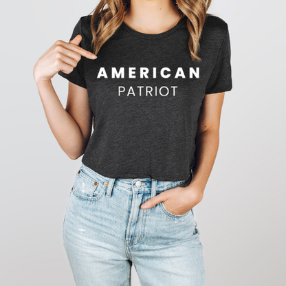 American Patriot - Women's Flowy Cropped Tee
