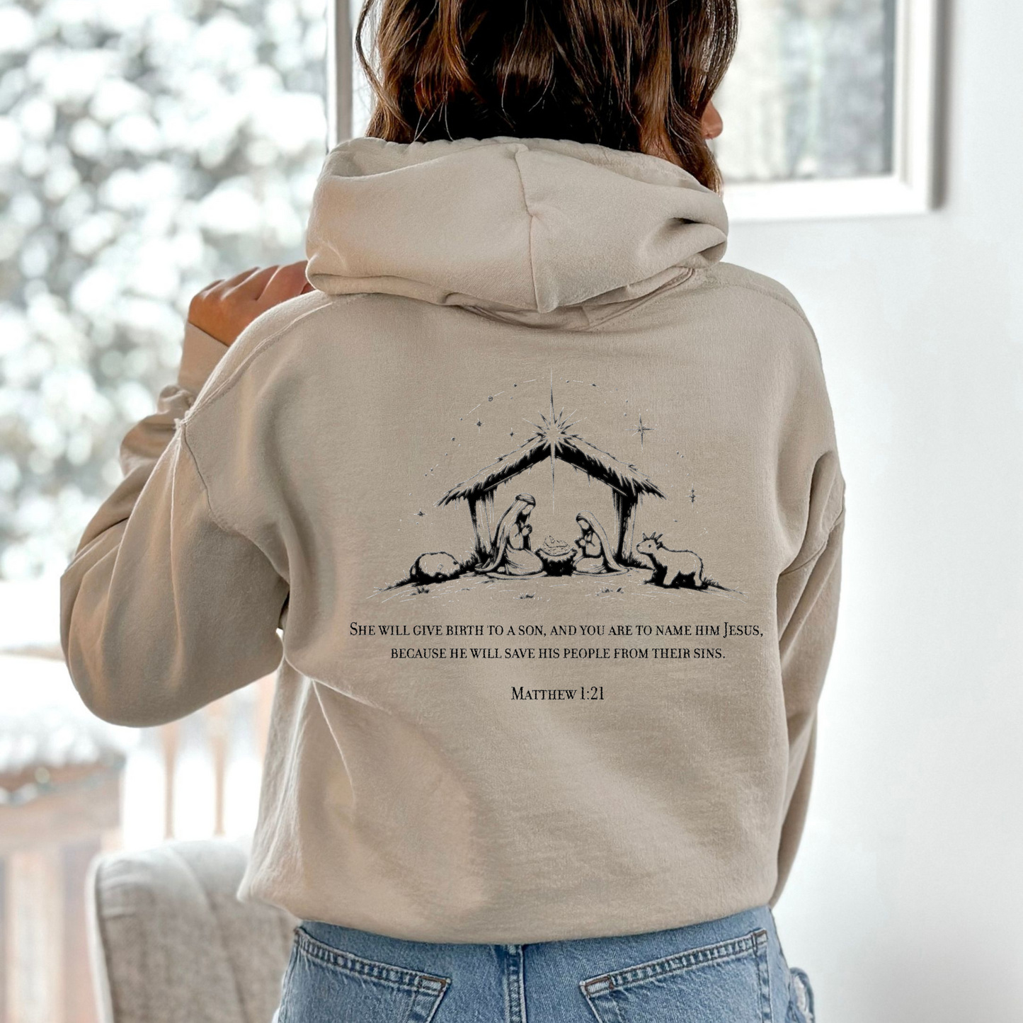 Christmas Nativity Matthew 1:21 - Unisex Hoodie