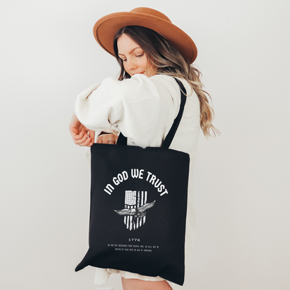 In God We Trust Eagle - Cotton Canvas Tote Bag
