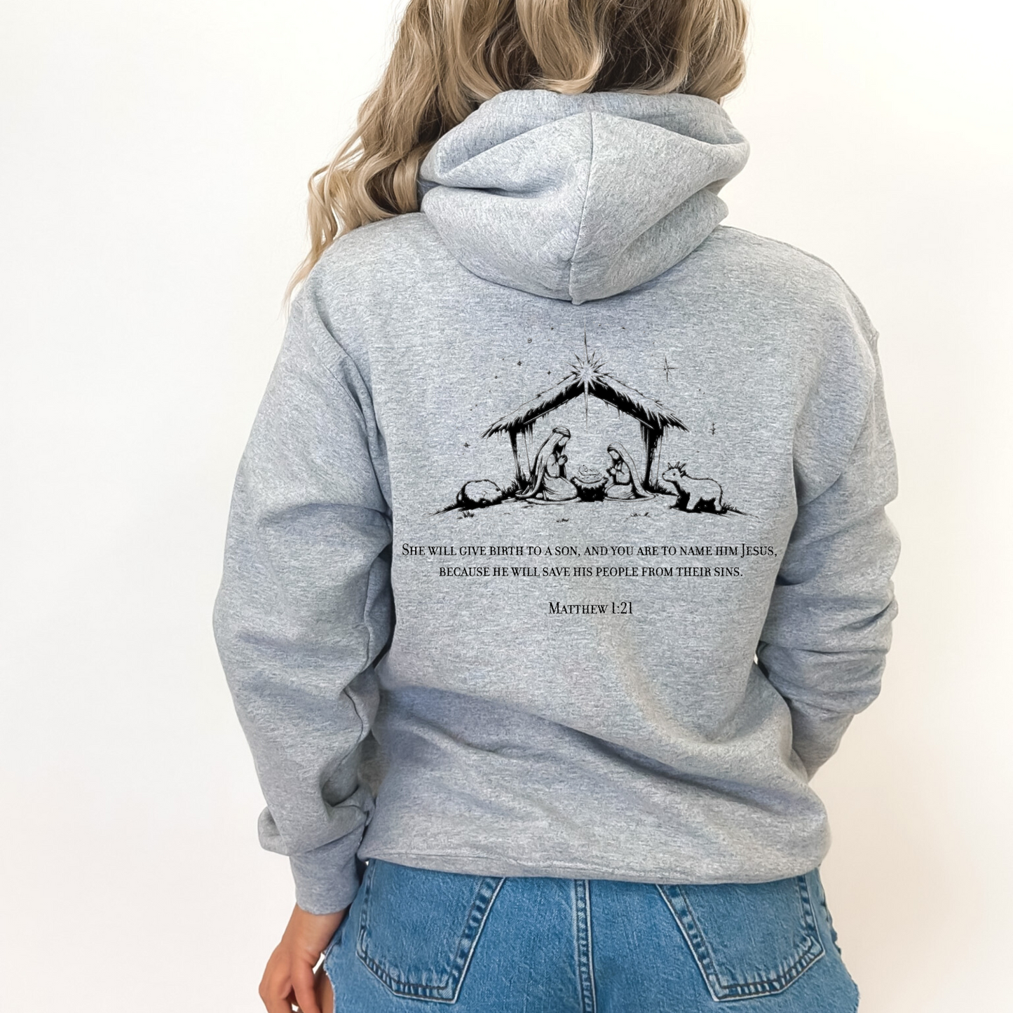 Christmas Nativity Matthew 1:21 - Unisex Hoodie